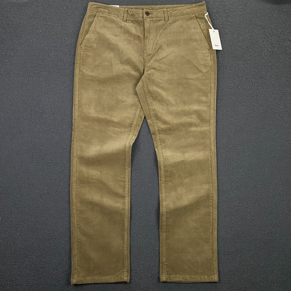 Katin Corey Corduroy Pant Mens 38x32 Slim Straight Chino Beige Brown